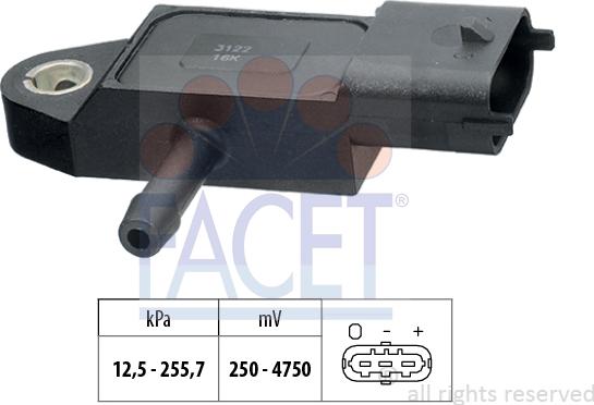 FACET 10.3122 - Capteur, pression de suralimentation droxauto.com
