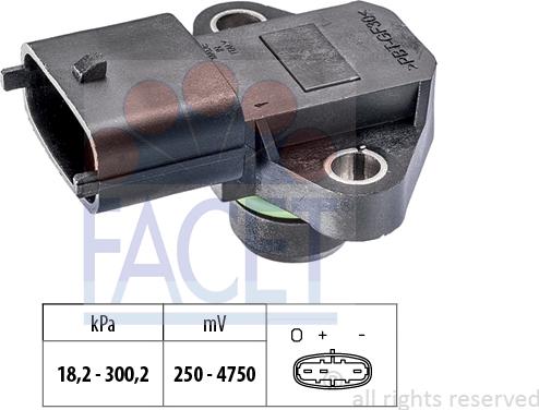 FACET 10.3345 - Capteur de pression barométrique, adaptation à l'altitude droxauto.com