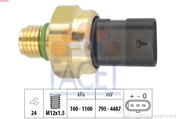 FACET 25.0022 - Capteur, pression d'huile droxauto.com