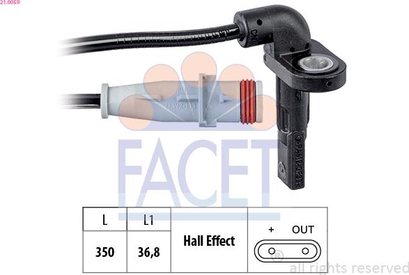FACET 21.0059 - Capteur, vitesse de roue droxauto.com