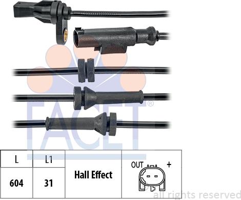 FACET 21.0196 - Capteur, vitesse de roue droxauto.com