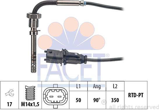 FACET 22.0092 - Capteur, température des gaz droxauto.com
