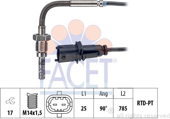 FACET 22.0147 - Capteur, température des gaz droxauto.com