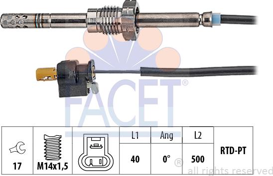 FACET 22.0153 - Capteur, température des gaz droxauto.com