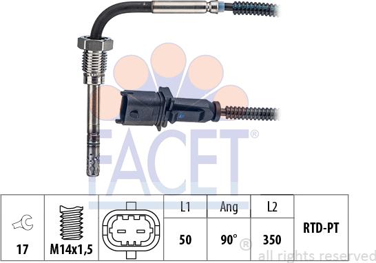 FACET 22.0165 - Capteur, température des gaz droxauto.com