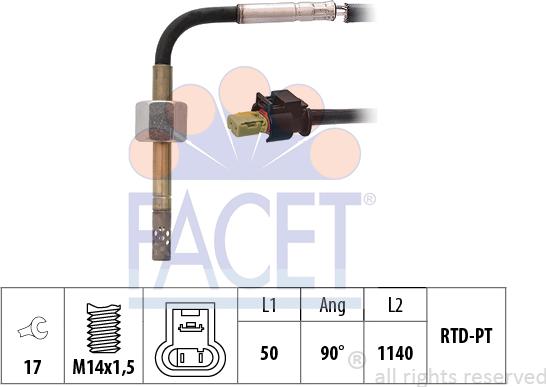 FACET 22.0302 - Capteur, température des gaz droxauto.com