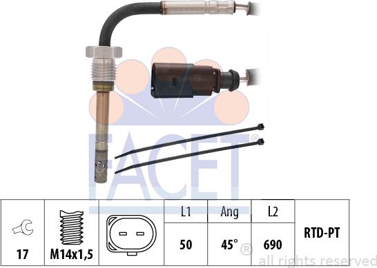 FACET 22.0326 - Capteur, température des gaz droxauto.com