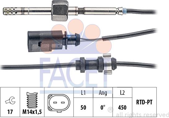 FACET 22.0245 - Capteur, température des gaz droxauto.com