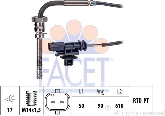 FACET 22.0254 - Capteur, température des gaz droxauto.com