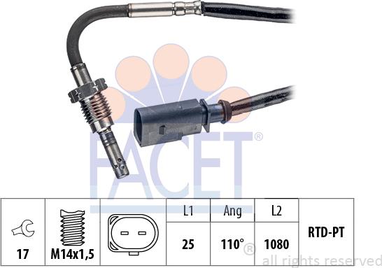 FACET 22.0253 - Capteur, température des gaz droxauto.com