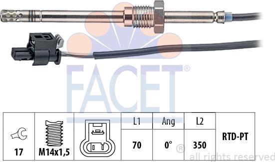 FACET 22.0208 - Capteur, température des gaz droxauto.com