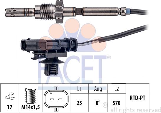 FACET 22.0218 - Capteur, température des gaz droxauto.com