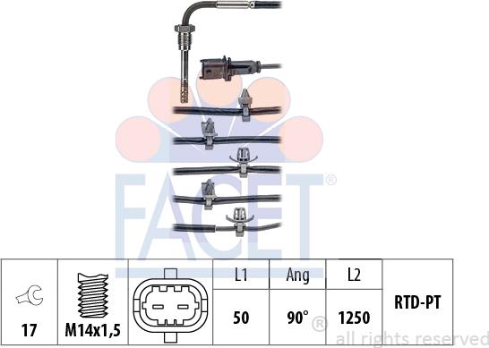 FACET 22.0213 - Capteur, température des gaz droxauto.com