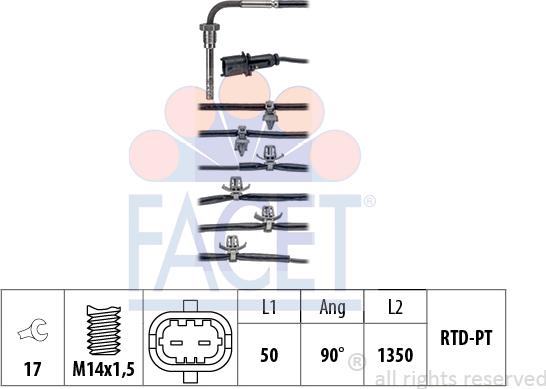 FACET 22.0238 - Capteur, température des gaz droxauto.com