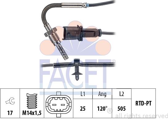 FACET 22.0223 - Capteur, température des gaz droxauto.com