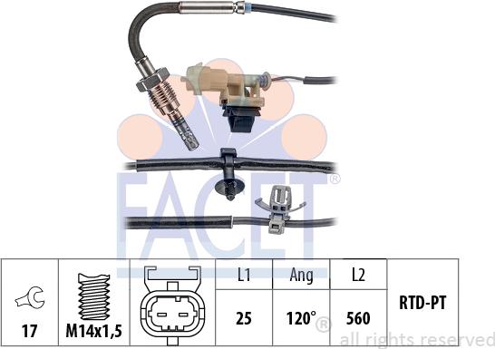 FACET 22.0222 - Capteur, température des gaz droxauto.com