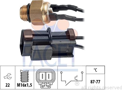 FACET 7.5056 - Interrupteur de température, ventilateur de radiateur droxauto.com