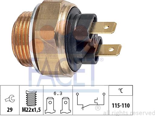 FACET 7.5135 - Interrupteur de température, ventilateur de radiateur droxauto.com