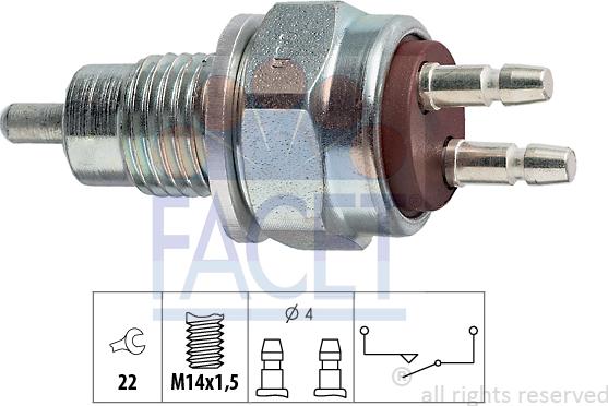 FACET 7.6052 - Contacteur, feu de recul droxauto.com