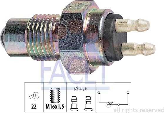 FACET 7.6008 - Contacteur, feu de recul droxauto.com