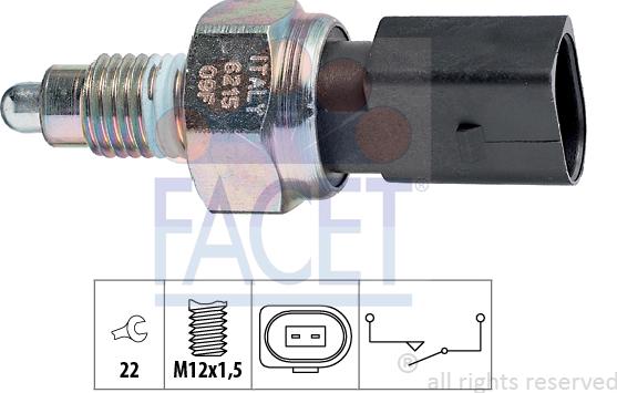FACET 7.6215 - Contacteur, feu de recul droxauto.com