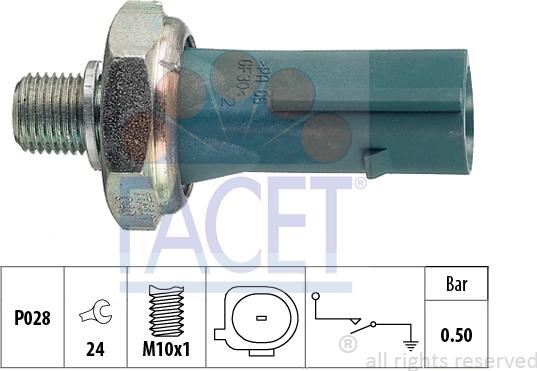 FACET 7.0196 - Capteur, pression d'huile droxauto.com
