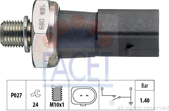 FACET 7.0168 - Capteur, pression d'huile droxauto.com