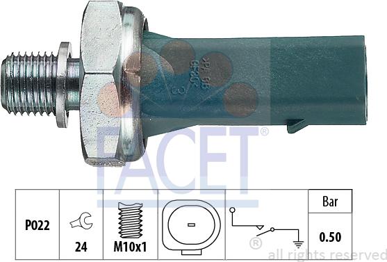 FACET 7.0139 - Capteur, pression d'huile droxauto.com