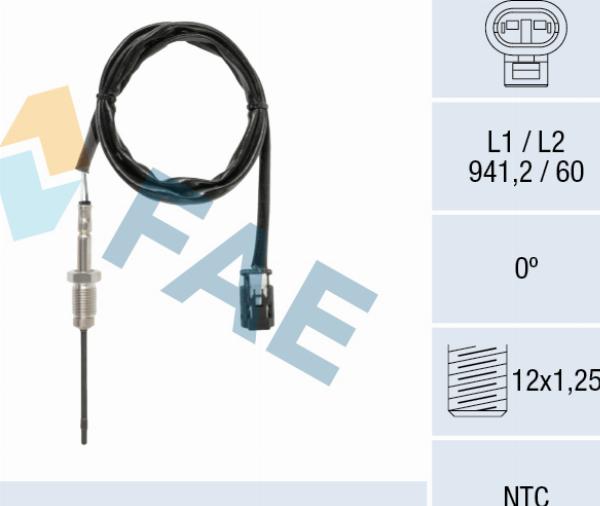 FAE 68637 - Capteur, température des gaz droxauto.com