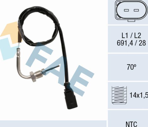 FAE 68620 - Capteur, température des gaz droxauto.com