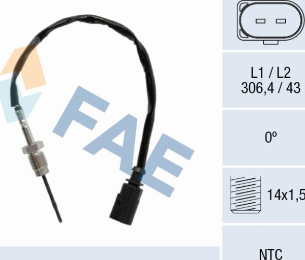 FAE 68628 - Capteur, température des gaz droxauto.com