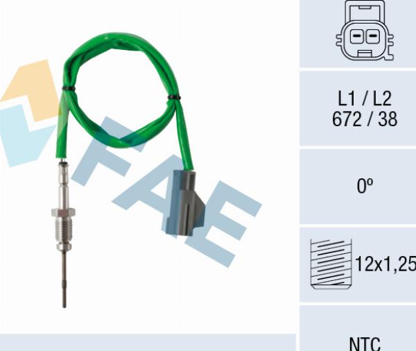 FAE 68627 - Capteur, température des gaz droxauto.com