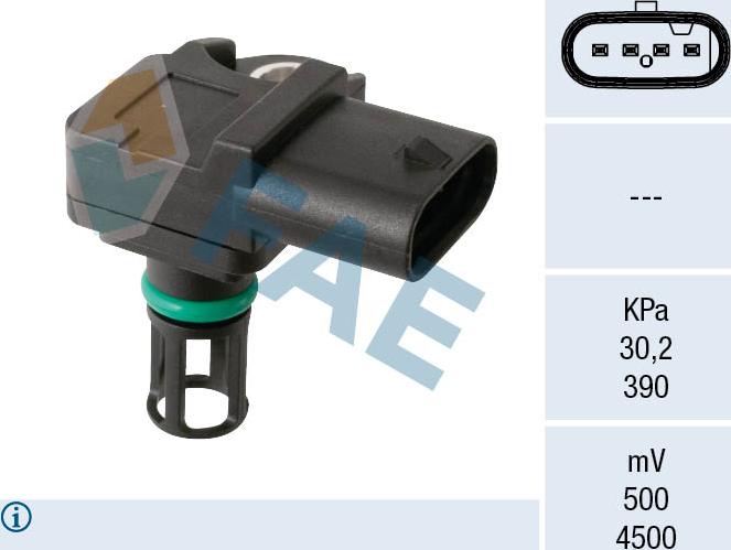 FAE 15268 - Capteur, pression du tuyau d'admission droxauto.com