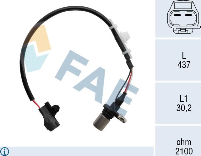 FAE 79537 - Capteur d'angle, vilebrequin droxauto.com