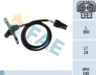 FAE 79026 - Capteur d'angle, vilebrequin droxauto.com