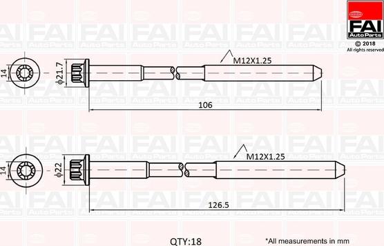 FAI AutoParts B1027 - Jeu de boulons de culasse de cylindre droxauto.com