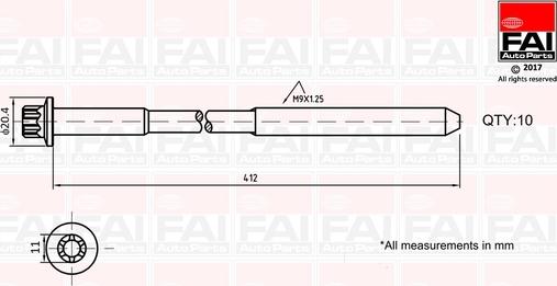 FAI AutoParts B292 - Jeu de boulons de culasse de cylindre droxauto.com