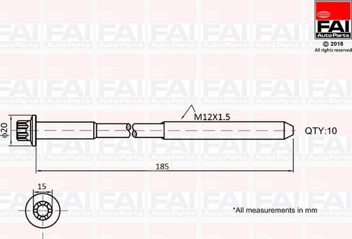 FAI AutoParts B2129 - Jeu de boulons de culasse de cylindre droxauto.com