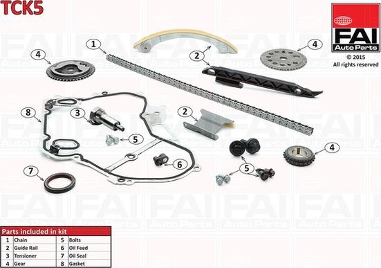FAI AutoParts TCK5 - Kit de distribution par chaîne droxauto.com
