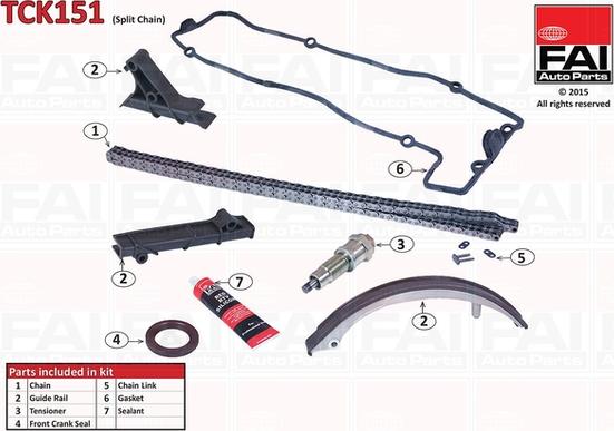 FAI AutoParts TCK151 - Kit de distribution par chaîne droxauto.com