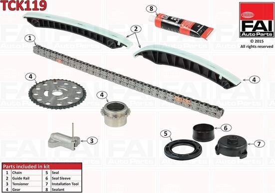 FAI AutoParts TCK119 - Kit de distribution par chaîne droxauto.com