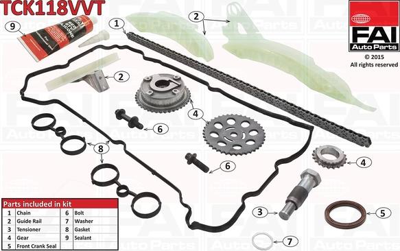 FAI AutoParts TCK118VVT - Kit de distribution par chaîne droxauto.com