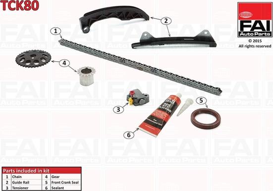 FAI AutoParts TCK80 - Kit de distribution par chaîne droxauto.com