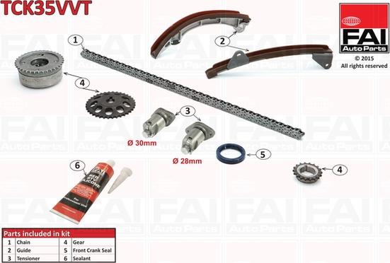 FAI AutoParts TCK35VVT - Kit de distribution par chaîne droxauto.com