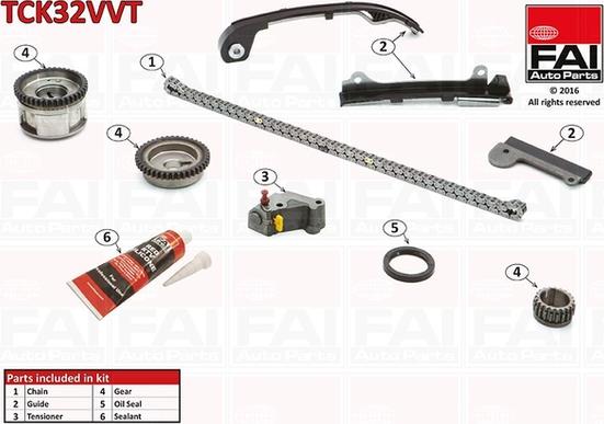 FAI AutoParts TCK32VVT - Kit de distribution par chaîne droxauto.com