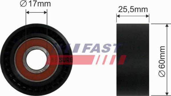 Fast FT44534 - Poulie renvoi / transmission, courroie trapézoïdale à nervures droxauto.com
