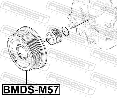 Febest BMDS-M57 - Poulie, vilebrequin droxauto.com
