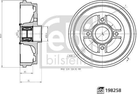 FEBI Bilstein 198258 - Tambour de frein droxauto.com