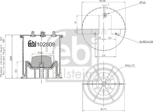 FEBI Bilstein 102809 - Ressort pneumatique, suspension pneumatique droxauto.com
