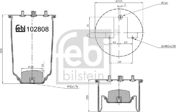 FEBI Bilstein 102808 - Ressort pneumatique, suspension pneumatique droxauto.com